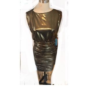 Alice and Olivia Gold Lamé Dress